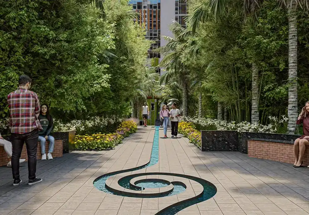 Entry Plaza with Water Feature